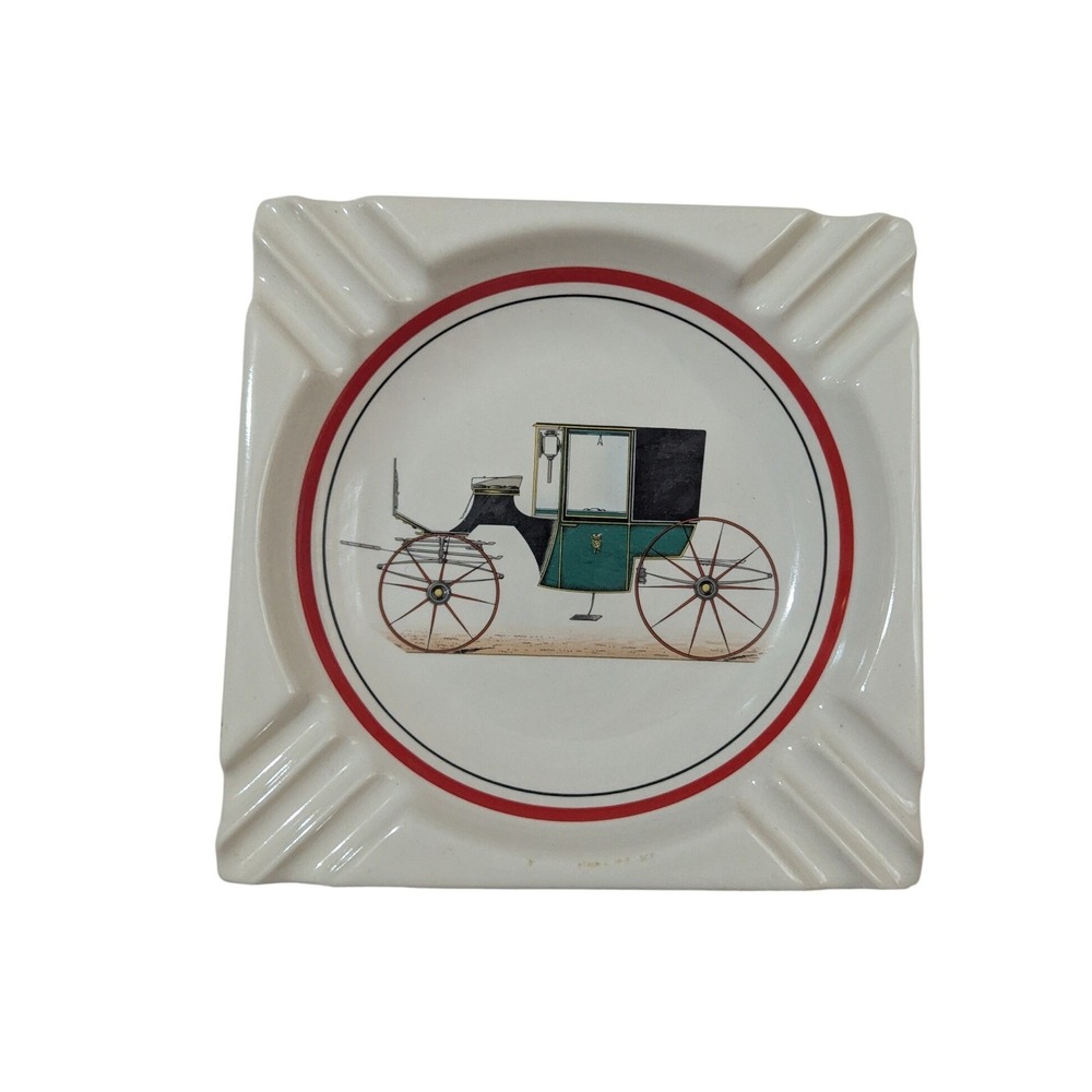 Drummond & Co‎ Vintage Carriage Ceramic Ashtray Square Pikesville MD with Box